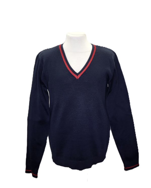 Megztinis V-formos apykakle be mokyklos emblemos