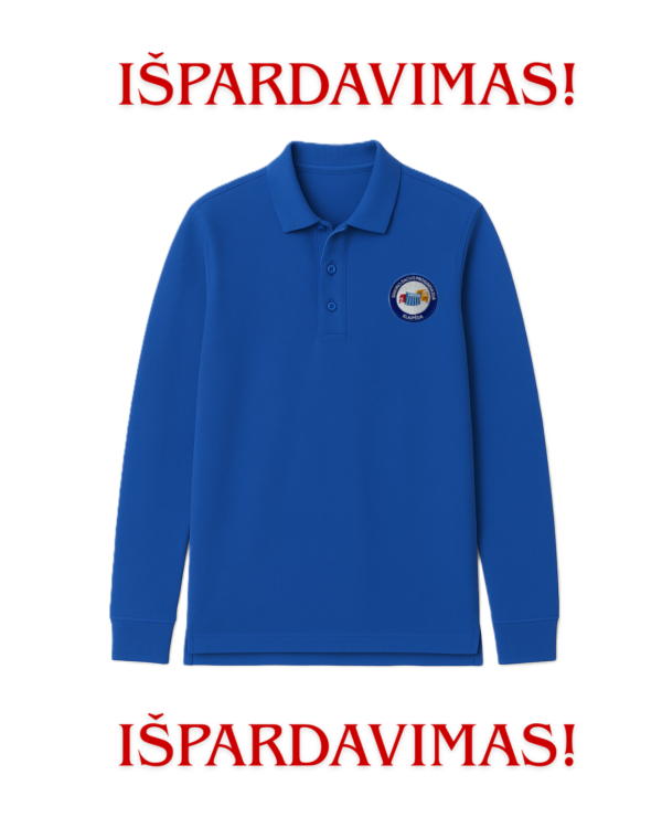IŠPARDAVIMAS (Polo marškinėliai ilgomis rankovėmis su mokyklos logotipu)