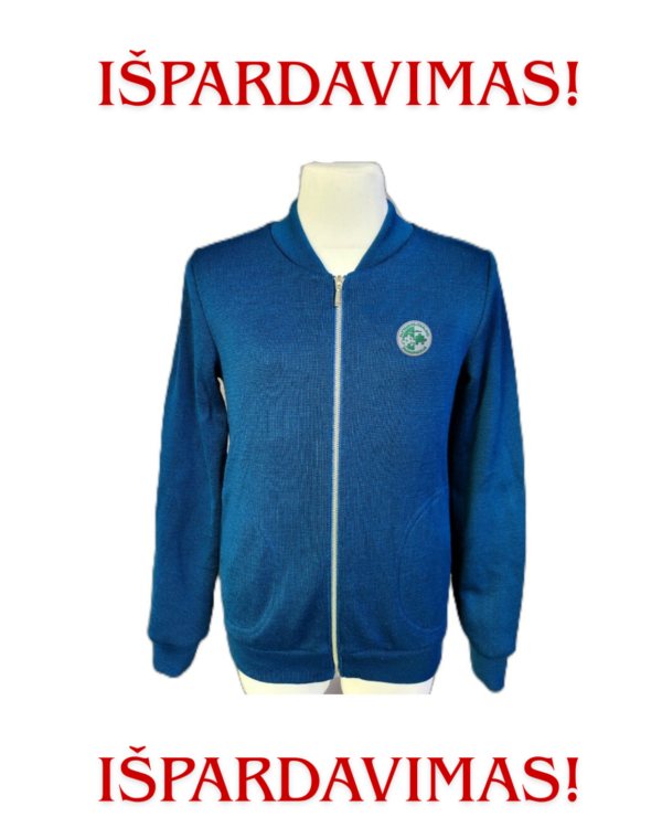 IŠPARDAVIMAS (Medvilninis megztinis su užtrauktuku su mokyklos emblema )