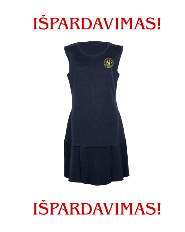IŠPARDAVIMAS (Klostuotas sarafanas su mokyklos emblema)