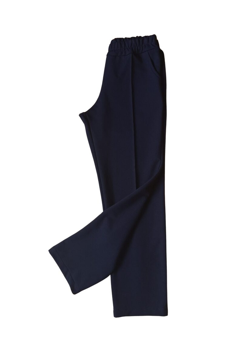 Klasikinės tamsiai mėlynos kelnės su kantu - Image 3