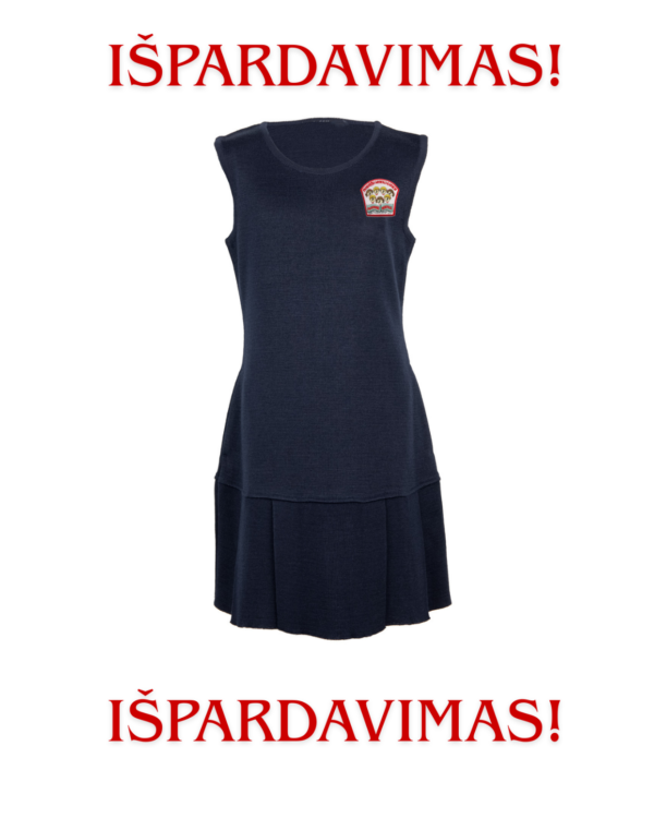 IŠPARDAVIMAS (Klostuotas sarafanas su mokyklos emblema)