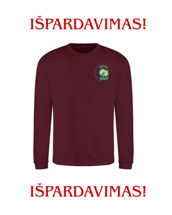 IŠPARDAVIMAS (Trikotažinis  džemperis be gobtuvo su mokyklos emblema)