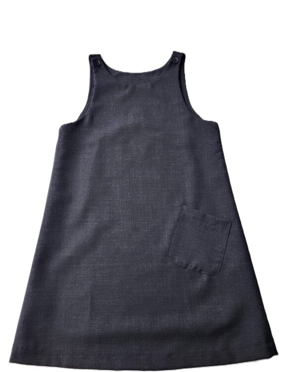 Sarafanas iš audinio tamsiai pilkos spalvos