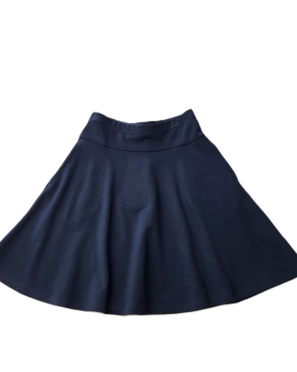 Trikotažinio audinio sijonas tamsiai mėlynos spalvos