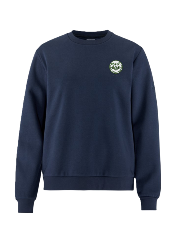 Sportinio stiliaus trikotažinis bliuzonas su mokyklos emblema