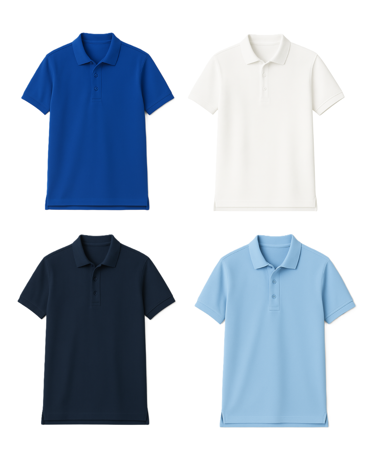 Polo marškinėliai trumpomis rankovėmis be mokyklos emblemos