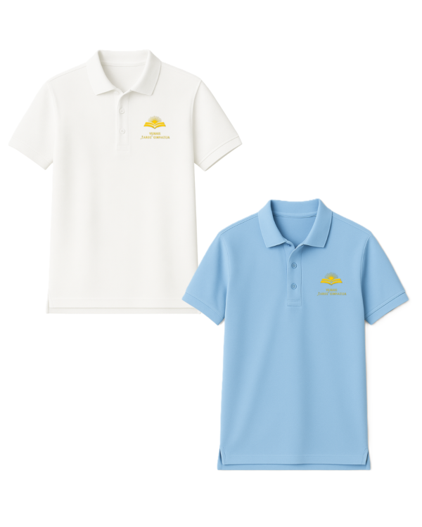 Polo marškinėliai trumpomis rankovėmis su mokyklos logotipu