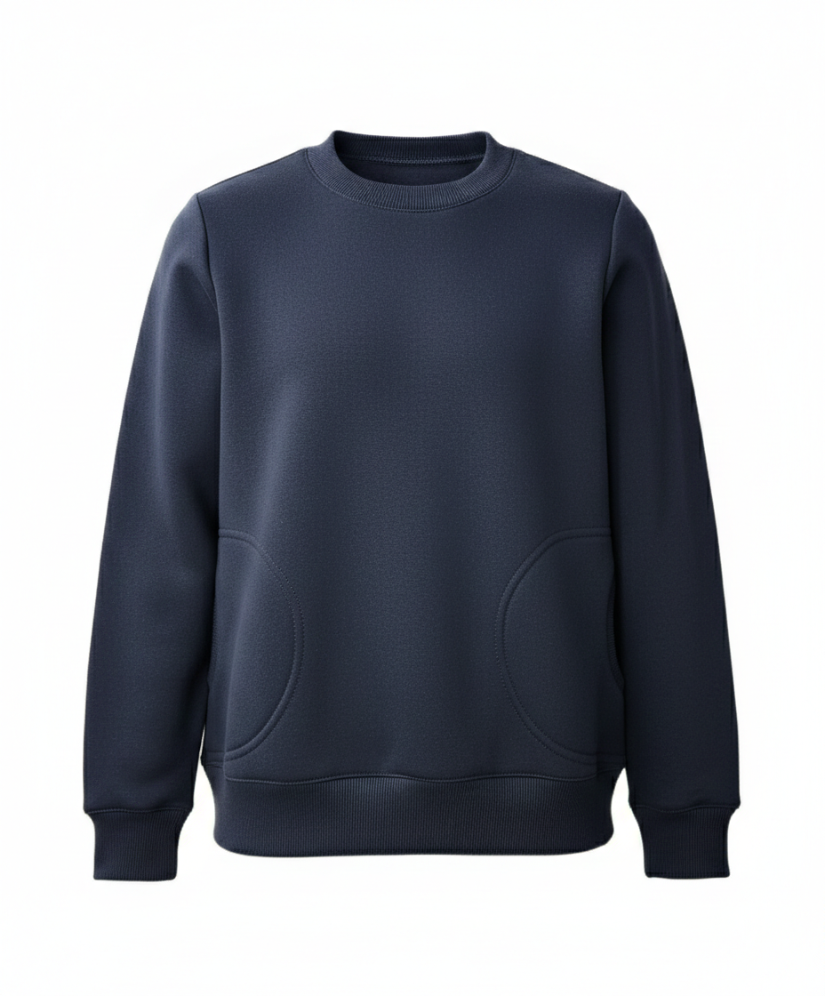 Sportinio stiliaus trikotažinis bliuzonas BE MOKYKLOS EMBLEMOS