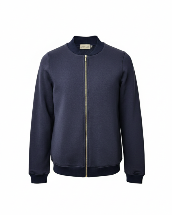 Sportinio stiliaus trikotažinis bliuzonas su užtrauktuku BE MOKYKLOS EMBLEMOS