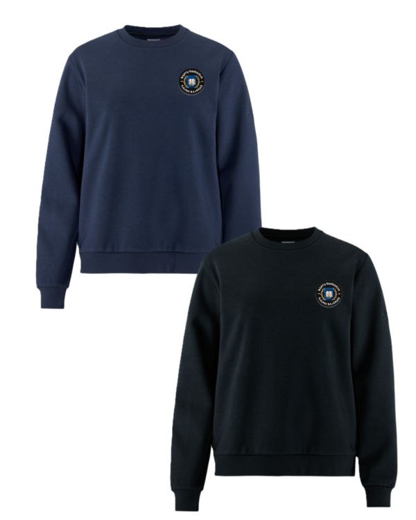 Trikotažinis  džemperis be gobtuvo su mokyklos emblema