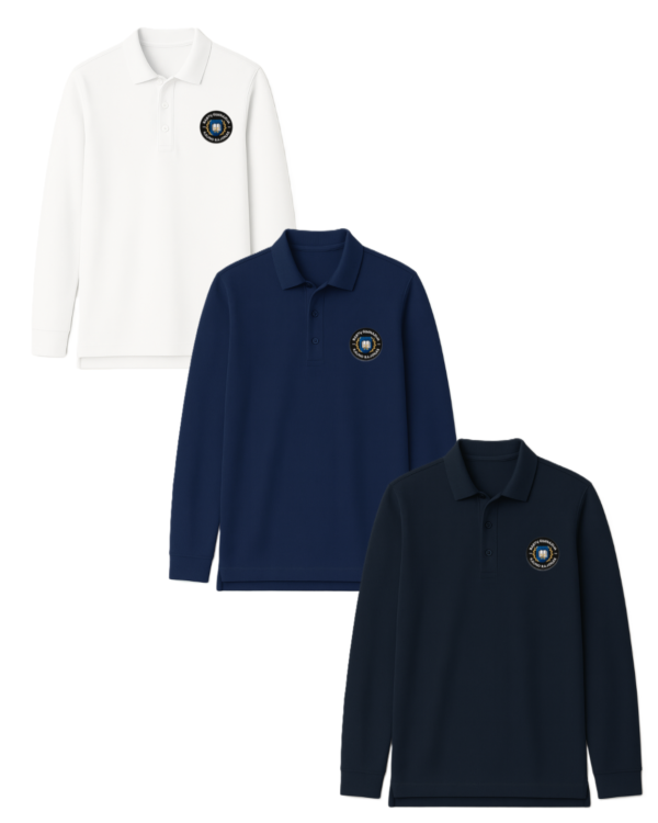 Polo marškinėliai  ilgomis rankovėmis su mokyklos logotipu