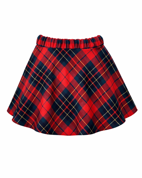 Raudonas languotas sijonas