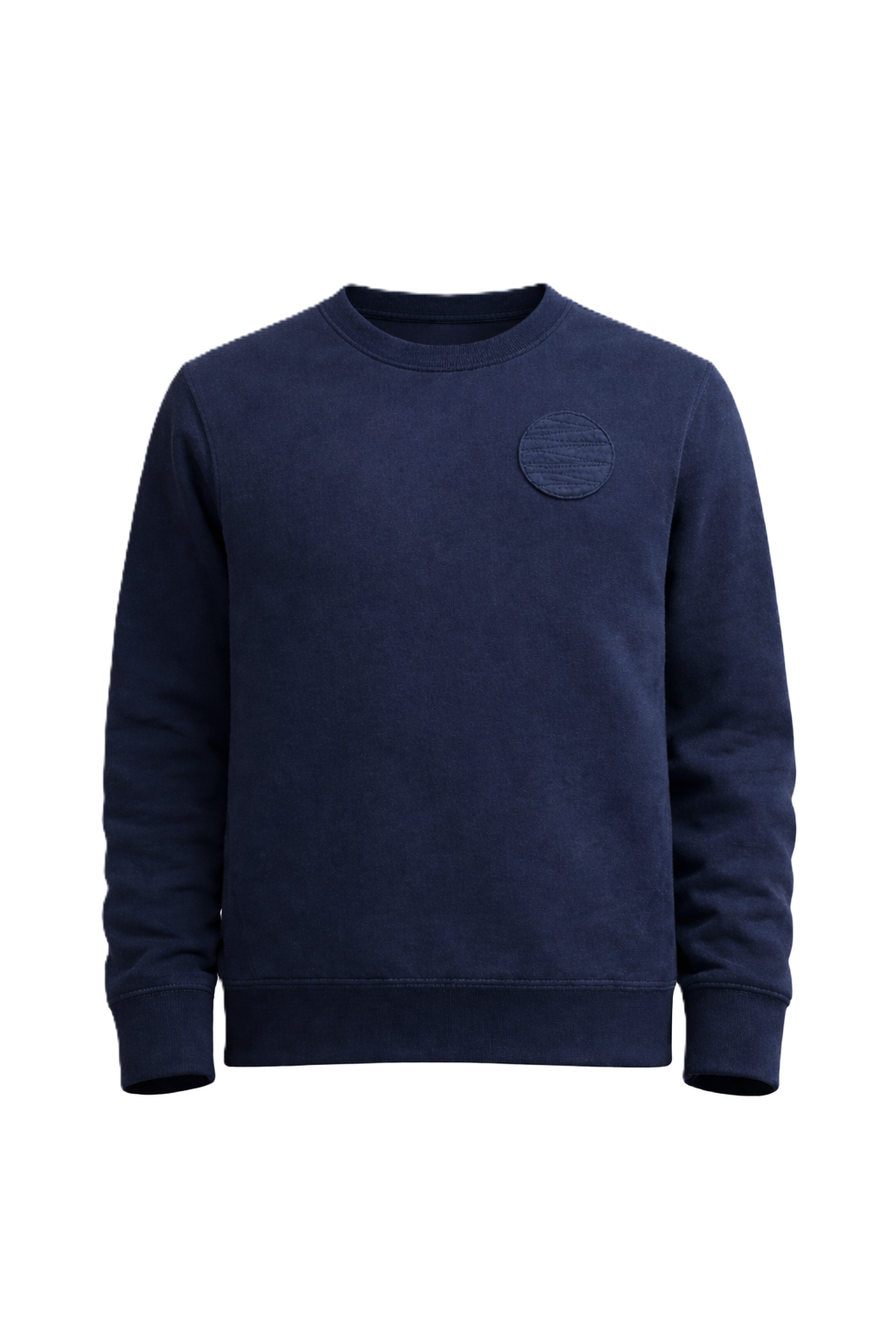 Trikotažinis džemperis be gobtuvo su aplikacija