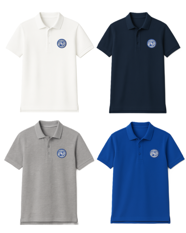 Polo marškinėliai trumpomis rankovėmis su mokyklos logotipu