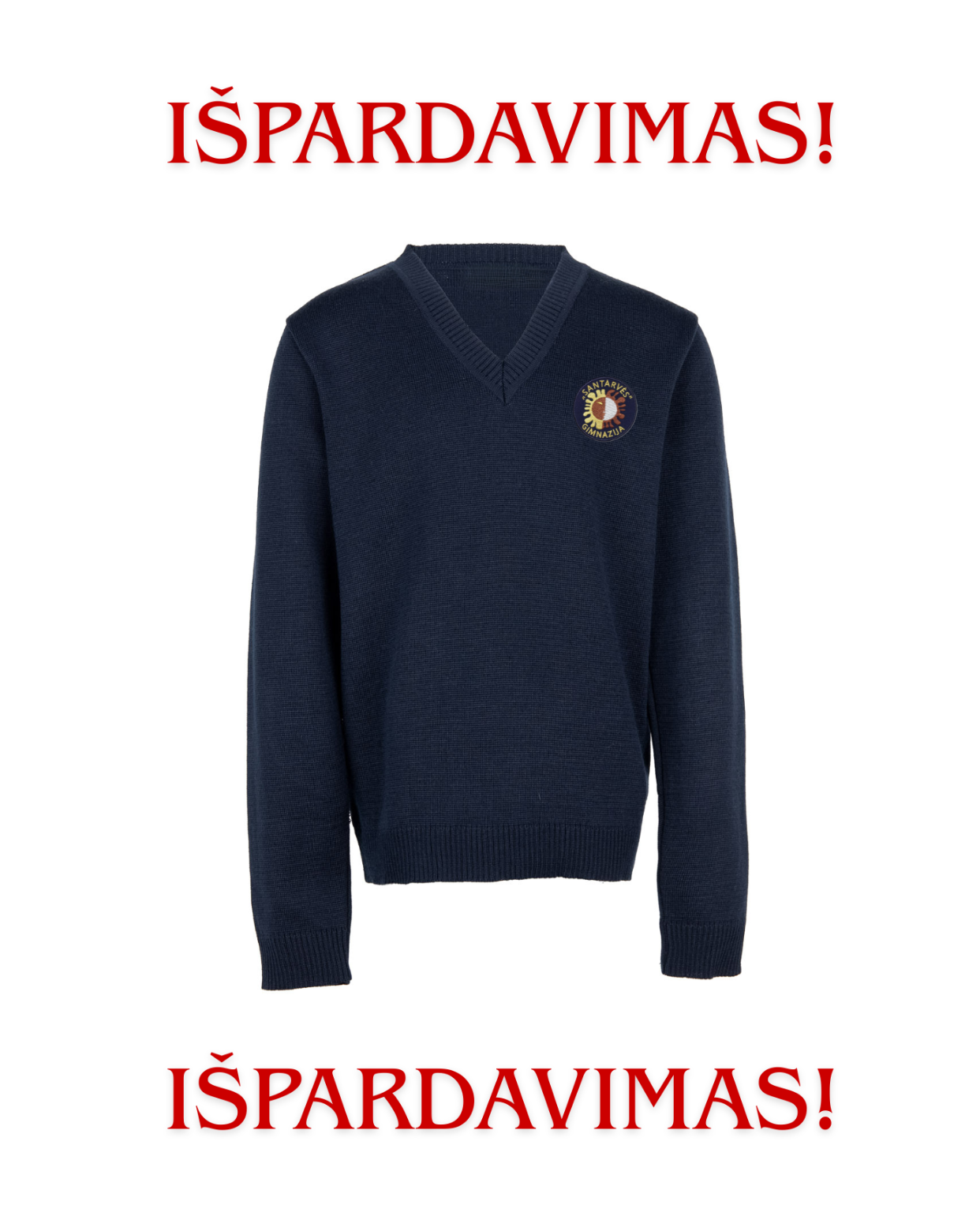 IŠPARDAVIMAS! Megztukas su mokyklos emblema