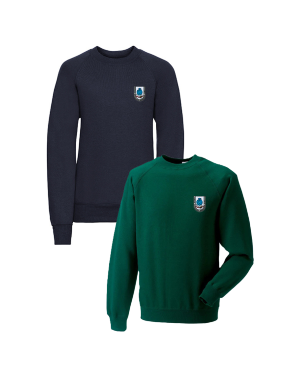 Trikotažinis  džemperis be gobtuvo su mokyklos emblema