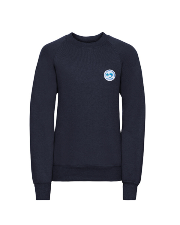 Trikotažinis  džemperis be gobtuvo su mokyklos emblema